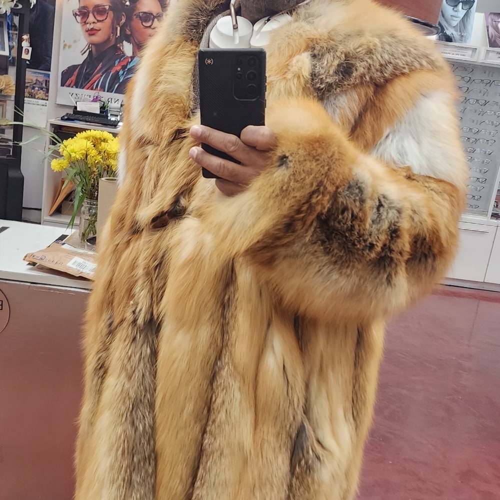 Red fox fur coat